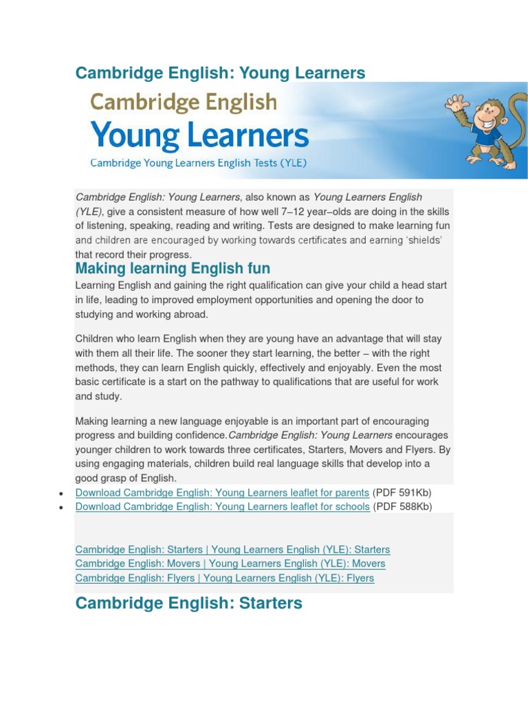 Cambridge English Qualifications Student Assessment And - 