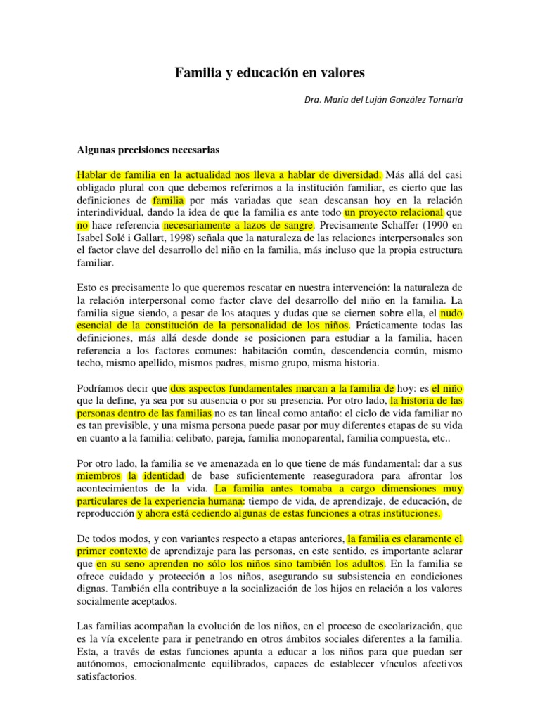 Familia y educación en valores actuales | PDF | Familia | Adultos