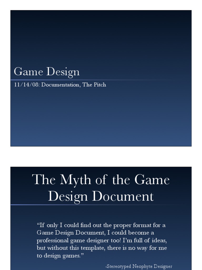 GDD_pitch | Game Design | Video Games