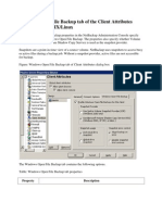 Windows Open File Backup Tab of The Client Attributes Properties On UNIX