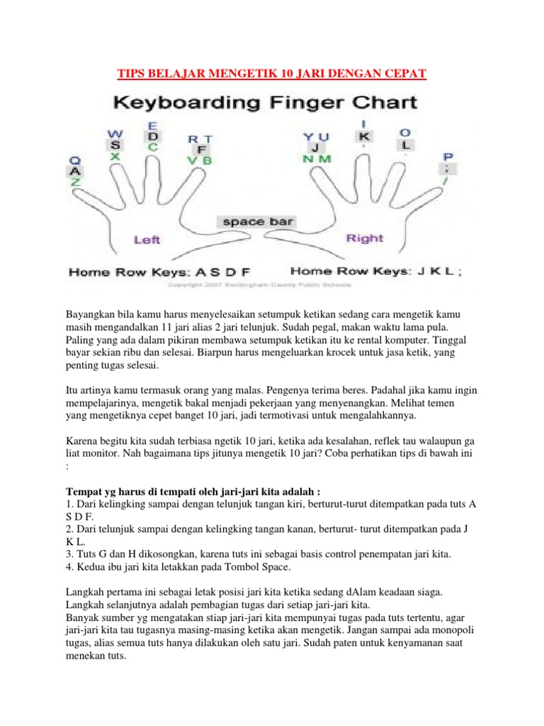Tips Belajar Mengetik 10 Jari Dengan Cepat