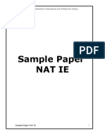 BUITEMS Entry Test Sample Paper NAT IE
