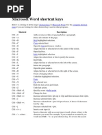 Shortcut Keys