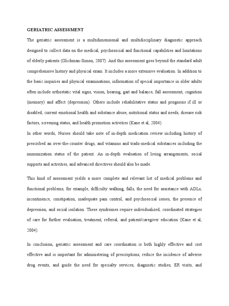 Gerontology assessment essay 04 picture