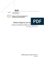 Welfare Regimes and Social Policy: A Review of The Role of Labour and Employment by James Heintz and Francie Lund