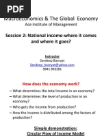 Macroeconomics & The Global Economy: Session 2: National Income-Where It Comes and Where It Goes?