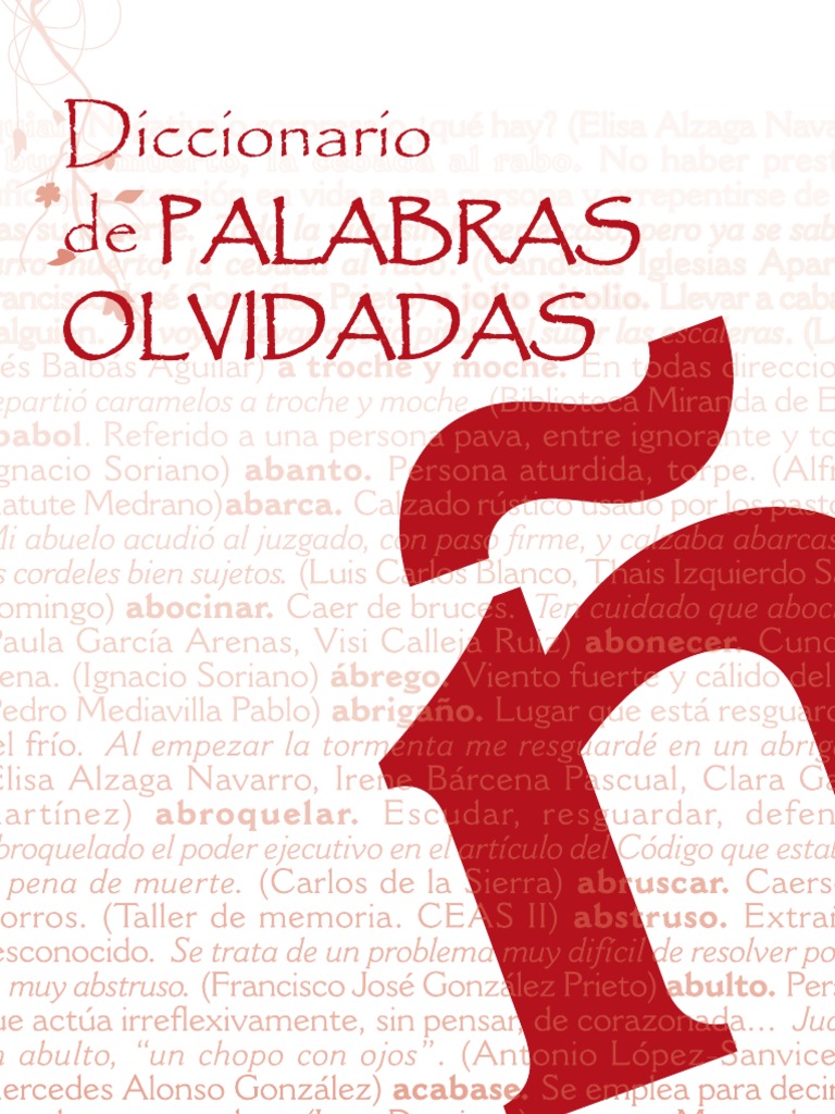Diccionario Palabras Olvidadas | PDF | Palabra | Realidad