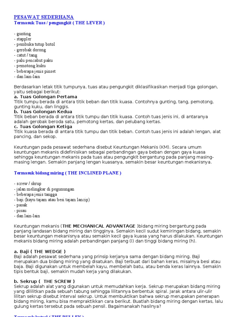 Pesawat Sederhana
