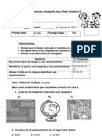 Evaluación Historia y Geografía 1 Básico