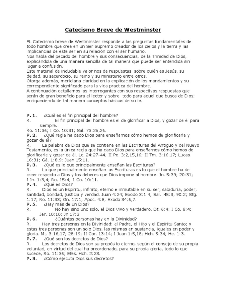 Catecismo Breve de Westminster PDF Cristo