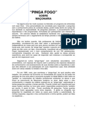 Pinga Fogo Na Maconaria, PDF, Maçonaria