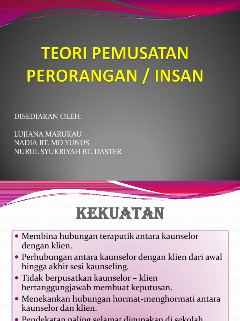 Teori Pemusatan Perorangan Kekuatan Vs Kelemahan Pdf