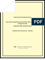  RRA Evaluación Externa TDH - Colombia Proyecto Explotacion Sexual Comercial Infantil /ESCNNA