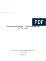 Policy Framework For A Transitional Land Law For East Timor