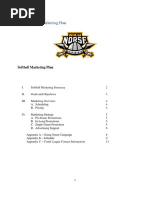 2013 nku softball marketing plan