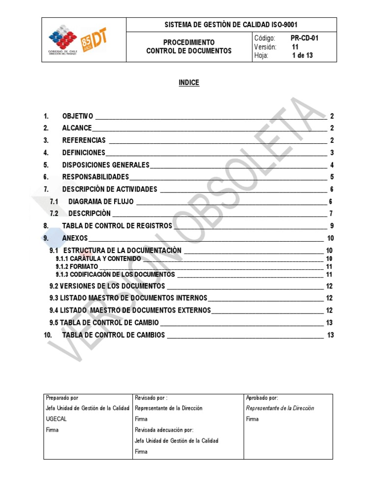 Procedimiento de Control Documental | PDF | Gestión de la calidad ...