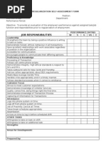 Job Responsibilities: Pre-Regularization Self-Assessment Form