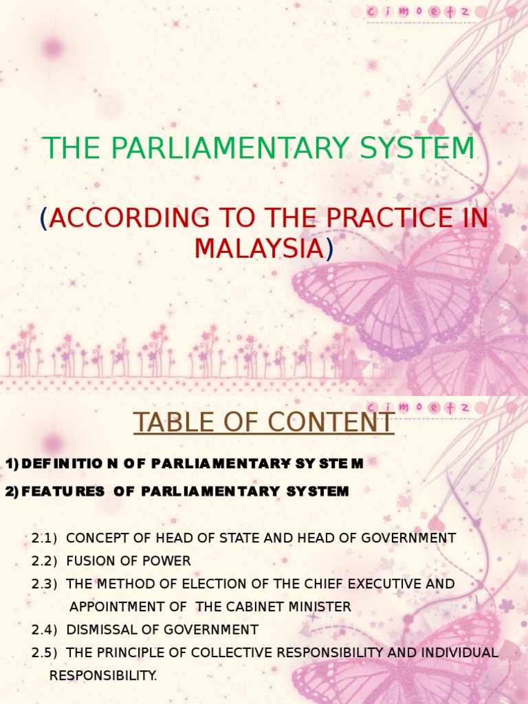Malaysia's Parliamentary System Explained | PDF | Cabinet (Government ...