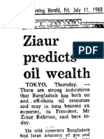 Ziaur Predits Oil Wealth