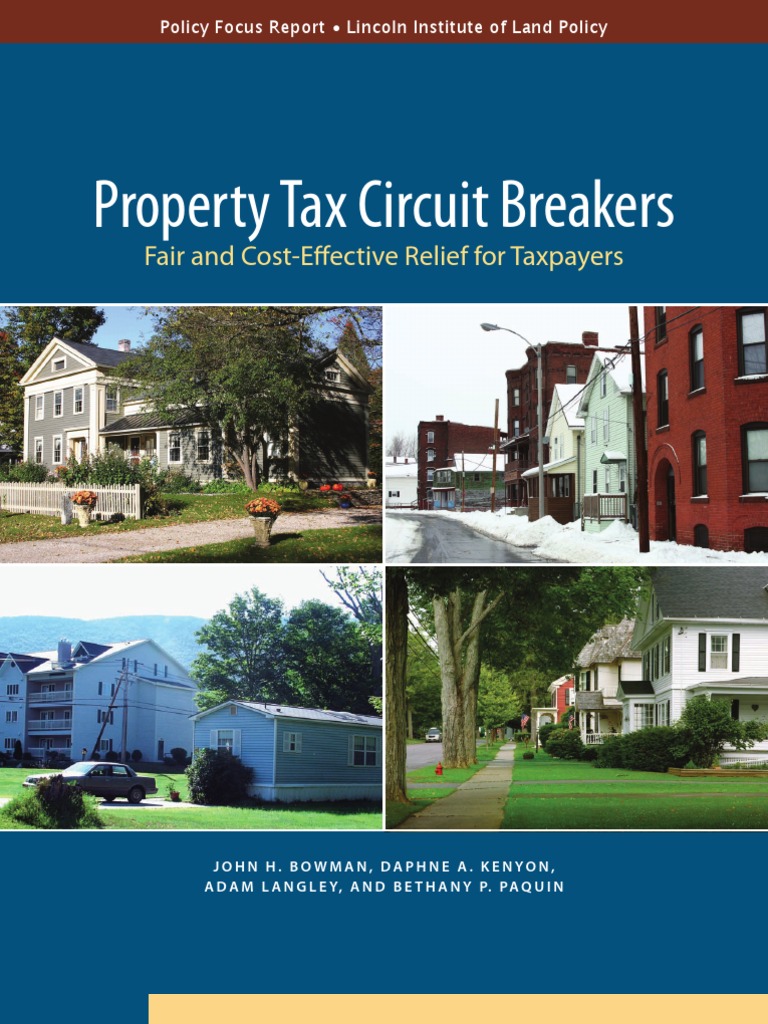Property Tax Circuit Breakers PDF Property Tax Taxes