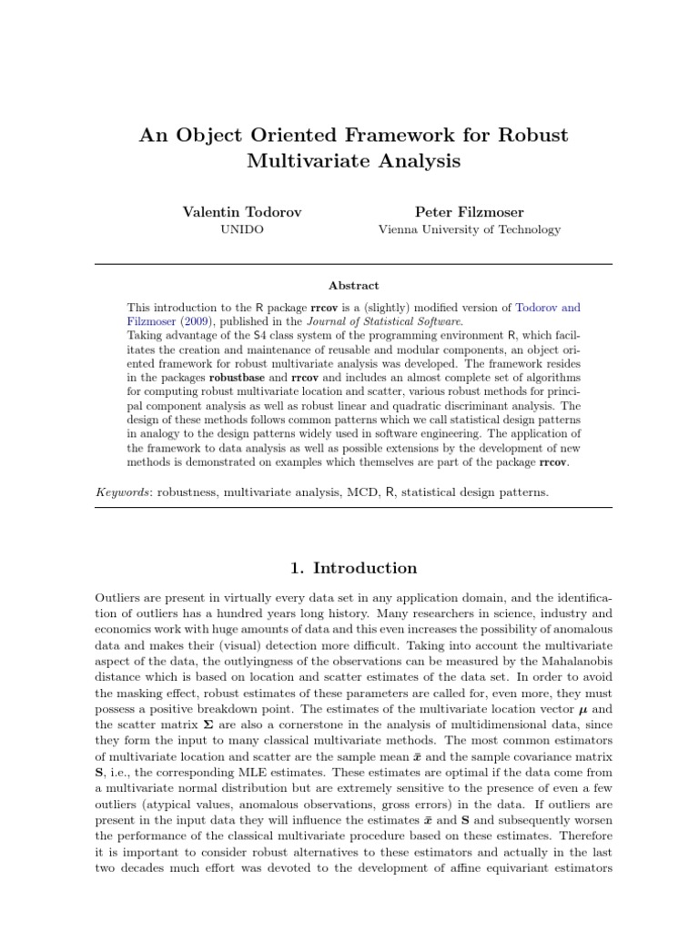 Rrcov | PDF | R (Programming Language) | Robust Statistics