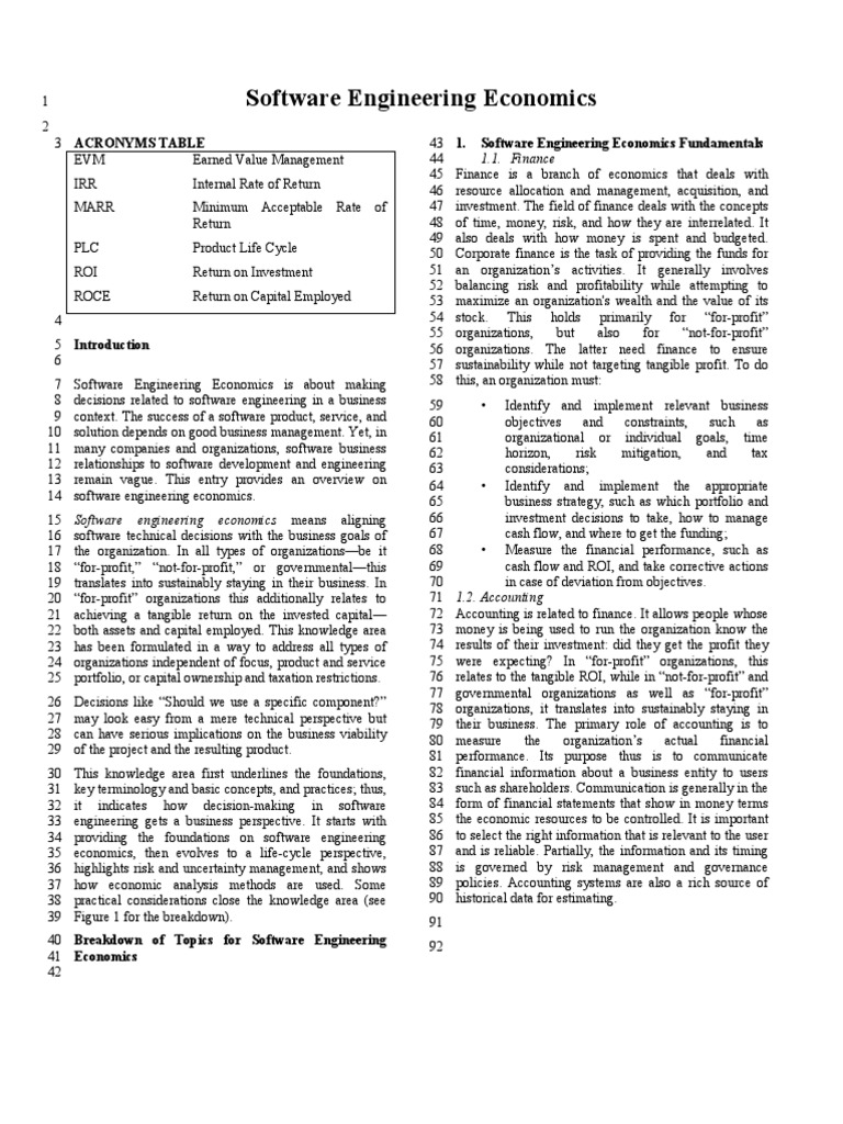 Software Engineering Economics | PDF
