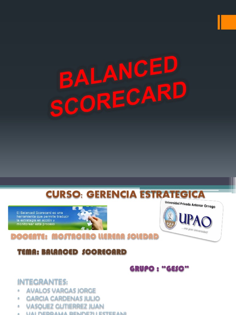 Curso sobre Balanced Scorecard | PDF | Calidad (comercial) | Cliente