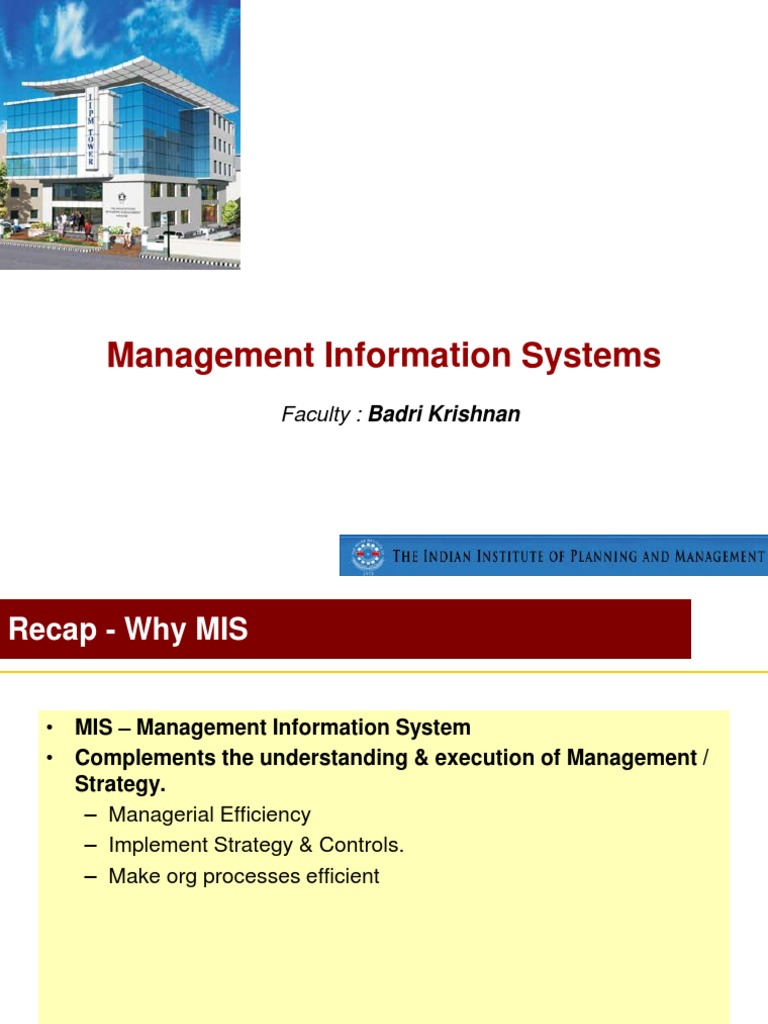 Session 2 - MIS-Define & Systems Approach V1 | PDF | Management ...