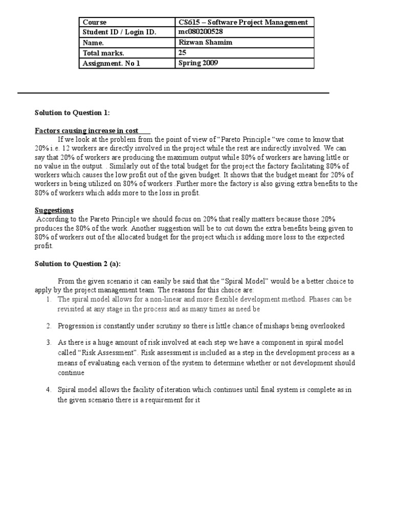 Cost Management in Software Projects | PDF | Abstraction (Computer ...