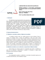 Relatório Laboratório de Circuitos Eletricos - 2° Aula Pratica