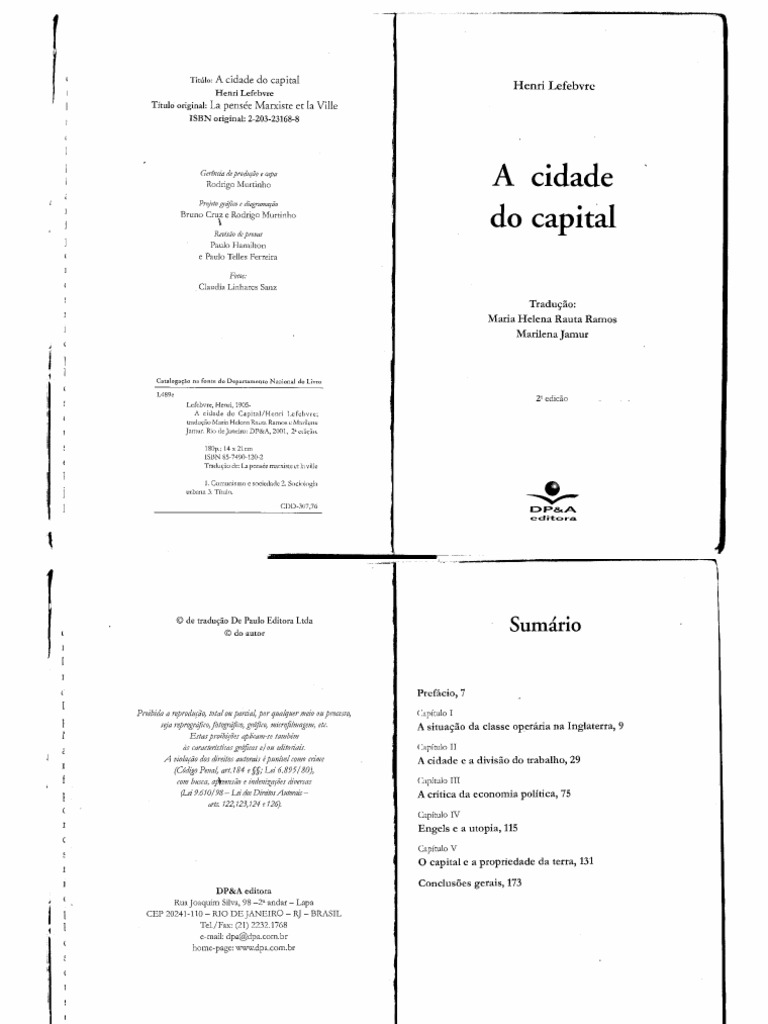 Henri Lefebvre A Cidade Do Capital PDF
