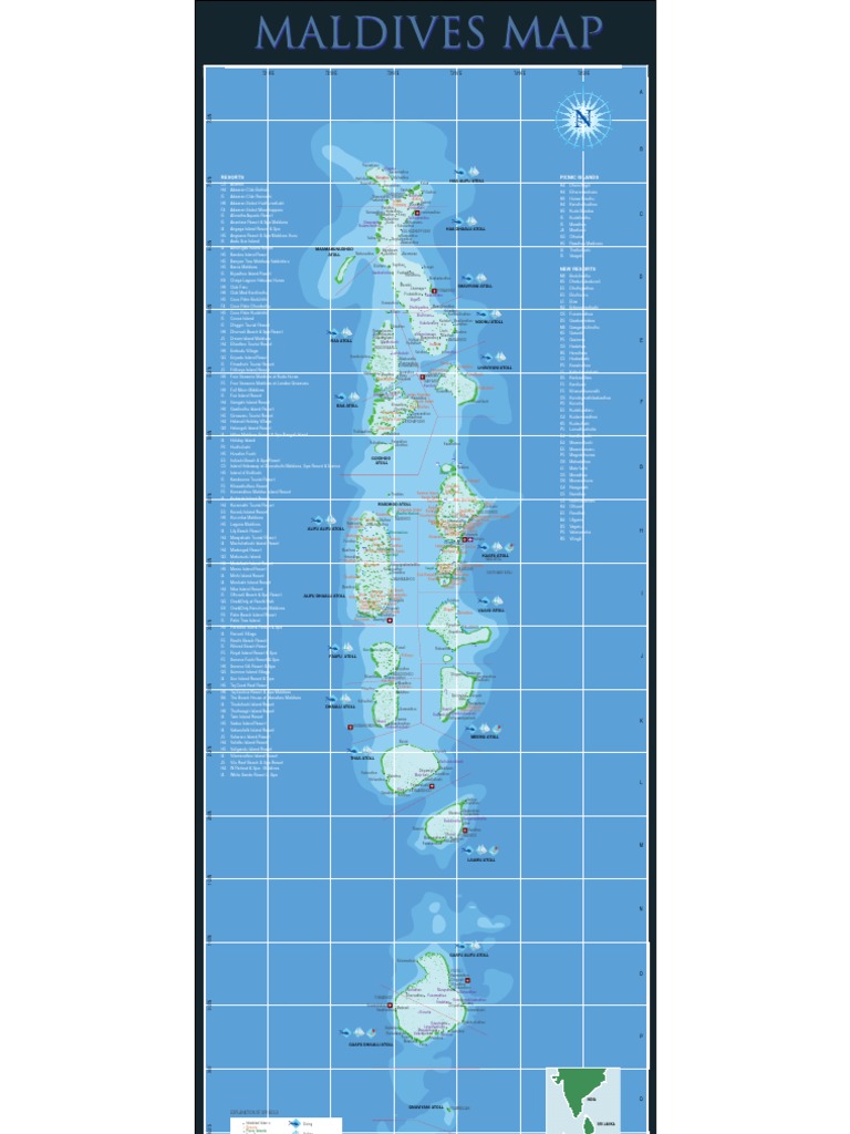 Maldives Resort Location Map | PDF | Coastal Geography | Oceanography