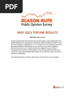 Reason-Rupe Poll May 2013 Toplines