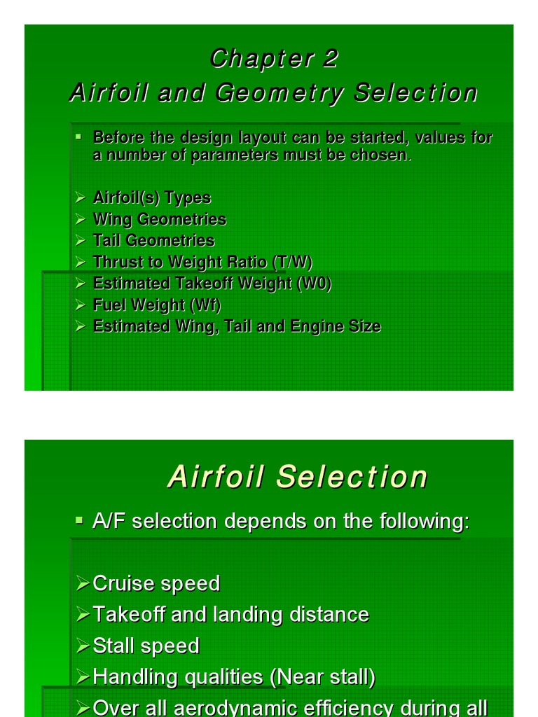 Aircraft Design - Aerofoil and Geometry Selection | PDF | Airfoil ...
