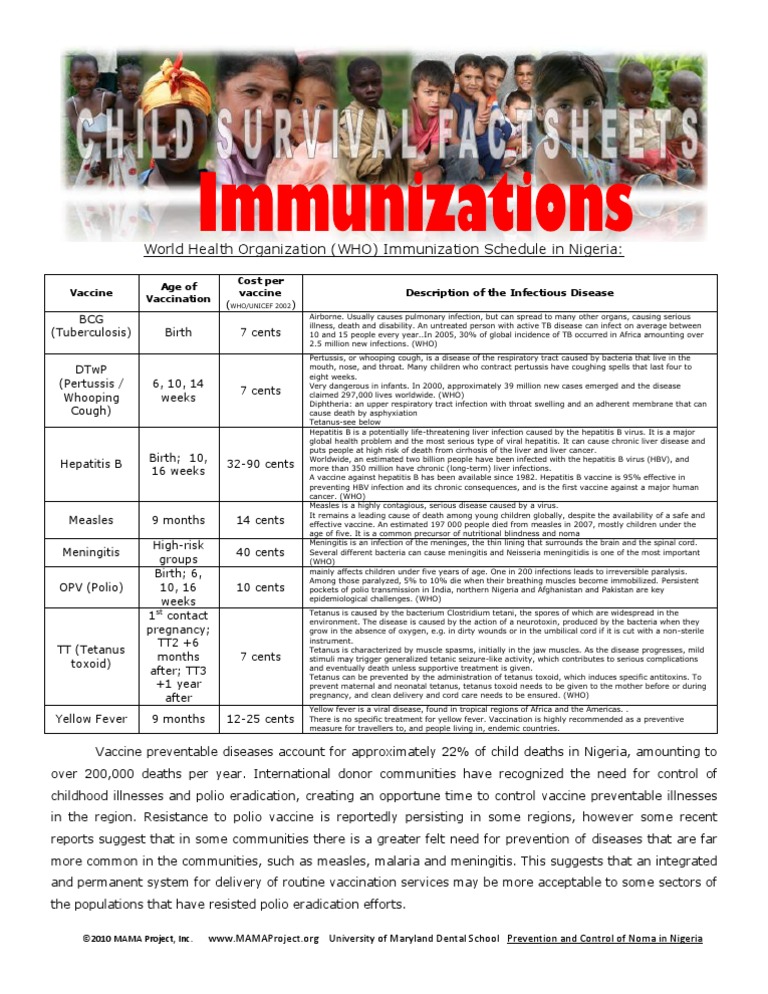 Immunizations Factsheet | PDF