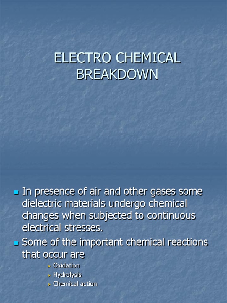 Electrochemical Breakdown of Dielectrics | PDF | Electrical Breakdown ...