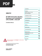 1 2 3 4 5 6 7 8 9 10 11 12 13 Simatic S7-300 Automation System, Hardware and Installation: CPU 312IFM - 318-2 DP