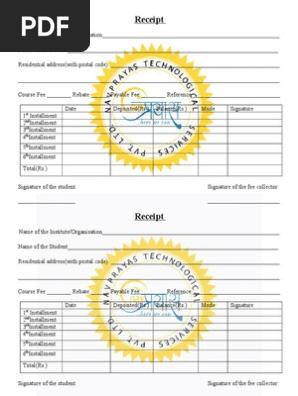 tuition fee receipt template in word format pdf business