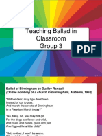Teaching Ballad in Classroom Group 3