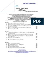 Sample Paper - 2013 Class - X: Subject