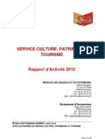 rapport activité 2012 du service culture, patrimoine et tourisme à Avranches