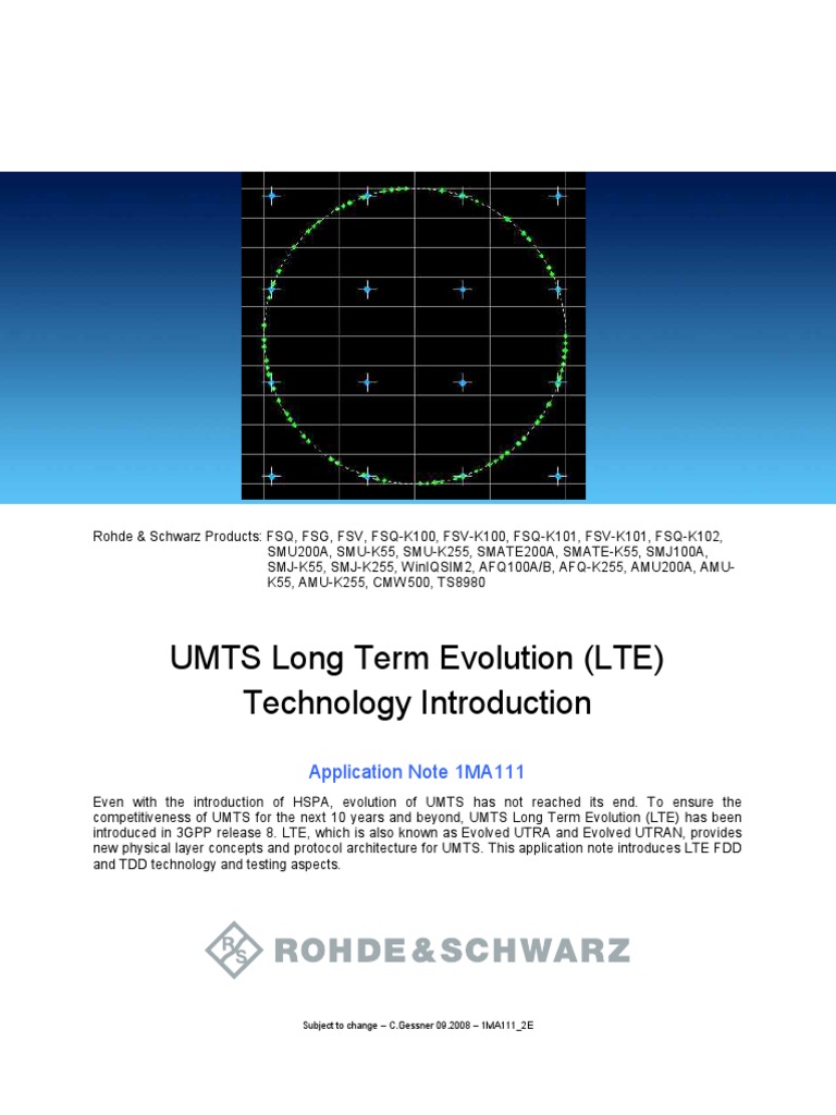 UMTS Long Term Evolution (LTE) Technology Introduction: Application ...