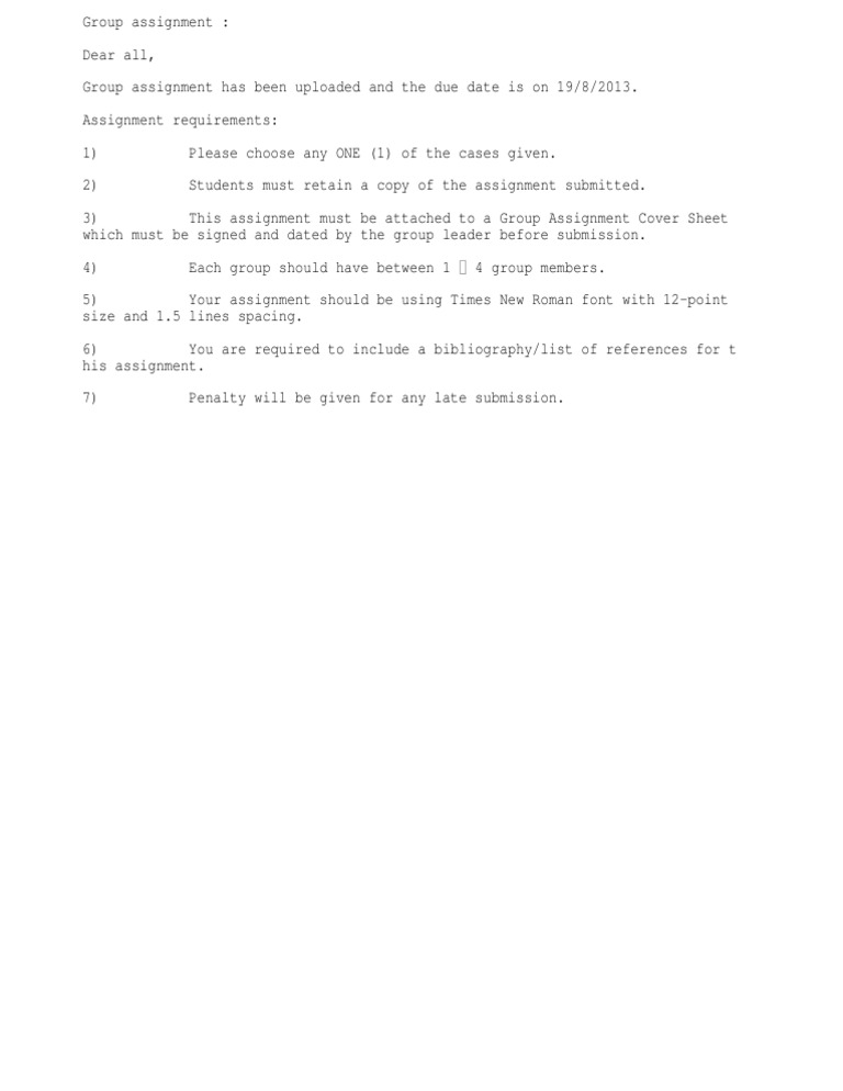 Asignment Guideline | PDF
