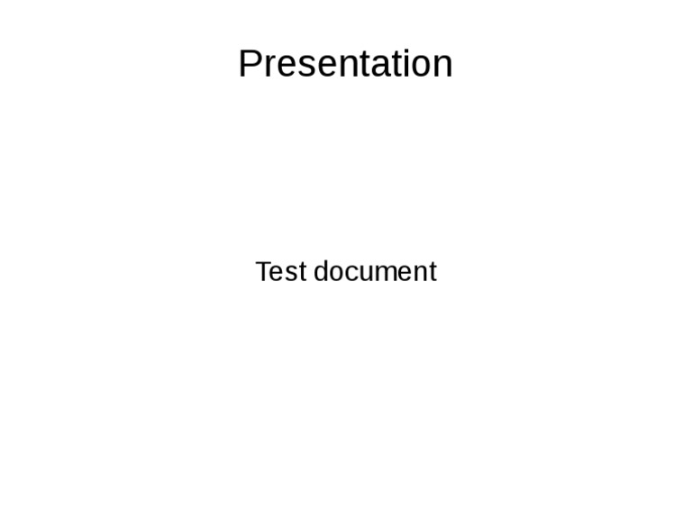 Test Document Presentation Overview | PDF