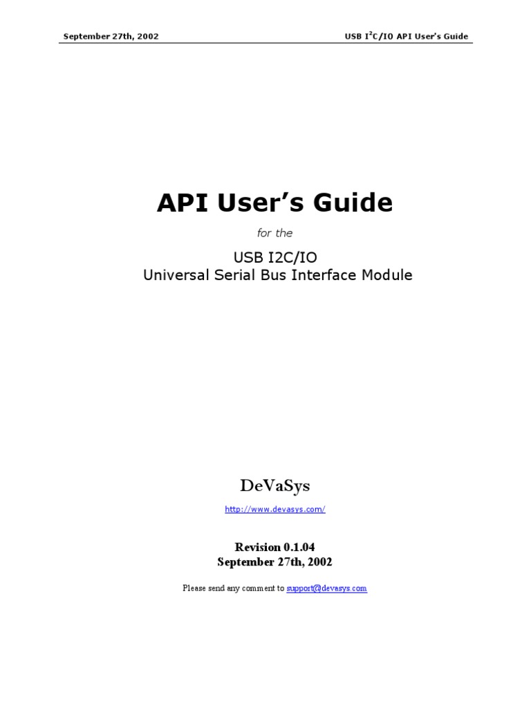 API Users Guide | PDF | Application Programming Interface | Input/Output
