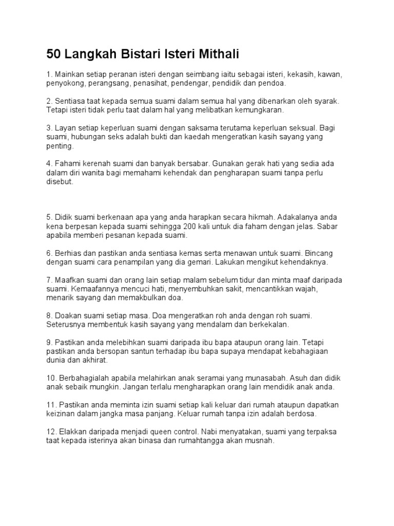 50 Langkah Bistari Isteri Mithali Pdf