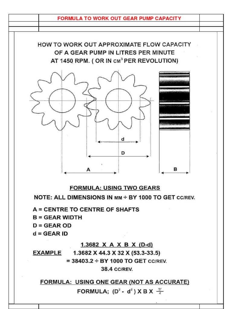 Gear Pump Capacity Calculation Guide | PDF