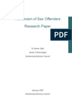 Recidivism of Sex Offenders Research Paper