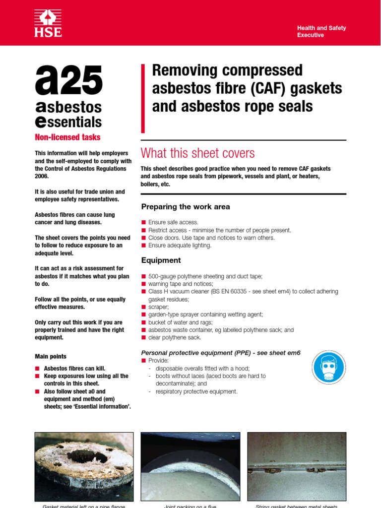 CAF Gasket Removal Manual Download Free PDF Asbestos Personal