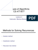 Analysis of Algorithms CS 477/677: Instructor: Monica Nicolescu